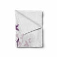 thumbnail image 2 of Spring Soft Flannel Fleece Throw Blanket, Violet Tree Swirling Persian Lilac Blooms with Butterfly Ornamental Plant Graphic, Cozy Plush for Indoor and Outdoor Use, 60" x 80", Plum White, by Ambesonne, 2 of 6