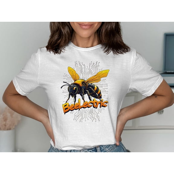 BeeElectric TShirt Cool Digital Artwork Bee Gift Ideas Tech Enthusiast Shirt Electronics Lovers Unique Graphic Tees Men Women Teens