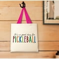thumbnail image 3 of Gifts For Pickleball Players It's A Good Day For Pickleball Pink Handle Canvas Tote Bag, 3 of 3