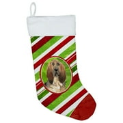 Carolines Treasures  Bloodhound Christmas Candy Stripe Christmas Stocking