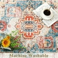 thumbnail image 7 of TWINNIS Round Boho Rug for Living Room Persian Rug Vintage Round Area Carpet for Bedroom,Orange,4'x4', 7 of 7