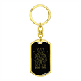 thumbnail image 4 of Sacred Geometry Sketchy Design Stainless Steel or 18k Gold Premium Swivel Dog Tag Keychain, 4 of 16