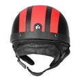 thumbnail image 4 of Universal motocicleta scooter cuero sintético cara abierta medio casco y visera gafas UV rojo Jadeshay  A, 4 of 8