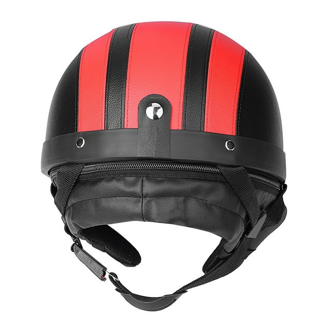 Casco abierto de cuero, casco de motocicleta universal, casco sintético para motocicleta con visera, gafas UV, casco abierto, compacto y ligero