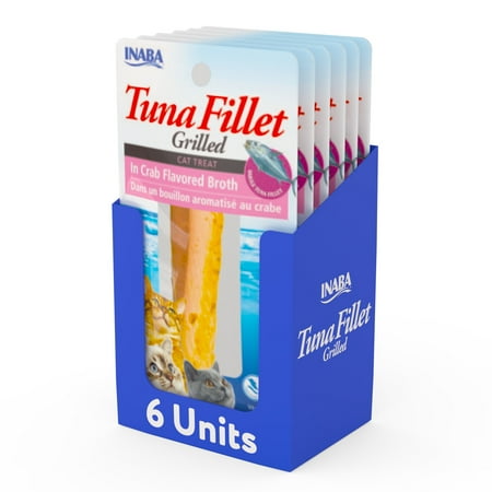 UPC: 0857276007277 | INABA Premium Hand-Cut Grilled Tuna Fillet Cat Treats w Vitamin E 0.52 oz 6-Pack Crab Broth