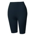 thumbnail image 2 of A2Y Women's Basic Yoga Polyester Mid Thigh High Rise Biker Bermuda Shorts Navy S, 2 of 5
