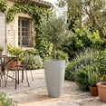 thumbnail image 3 of Ecobo 27.6 inches Eco-Friendly Round Pot Planter Vicenza Indoor/Outdoor use, Durable, Versatile & Lightweight, Designed by Brazilian Artisans, Contemporary All-Weather Design -White, 3 of 9