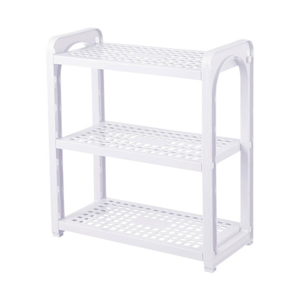 Organizador de escritorio de 3 niveles con altura ajustable, especiero para cocina, baño y oficina, almacenamiento multifuncional para cosméticos y papelería, construcción de plástico resistente.