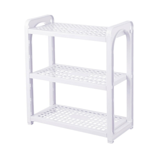 bbymog Bathroom Organizers and Storage 3 Tire Desktop Storage Rack Organizer Layer Height for Kitchen Bathroom Office Dorm Spice Rack Cosmetic Stationery Storage Display Shelf White Free Size