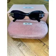 thumbnail image 5 of Miu Miu Women's Oval Sunglasses Tortoise/Black Frame Gold Logo, 5 of 5