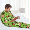 thumbnail image 6 of Hirioo Cute Green Frog for Men's Pajama Sets 2 Piece Pjs Men's Long-Sleeved Pajama Set Button Down Sleepwear,S-XXL-Medium, 6 of 7