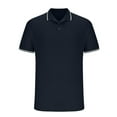 thumbnail image 4 of HAOTAGS Mens Polo Shirts Summer Golf Shirts Solid Short Sleeve Lapel Business Casual Tops Navy Size M, 4 of 5
