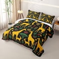 thumbnail image 3 of jejeloiu Safari Giraffe Twin Quilt Set For Men Women,Ethnic Pattern Twin Coverlet Set,Black Yellow,2pcs, 3 of 7