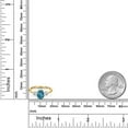 thumbnail image 6 of Gem Stone King 2.16 Ct Oval London Blue Topaz White Topaz 18K Yellow Gold Plated Silver Ring, 6 of 6