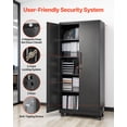 thumbnail image 2 of VEVOR Metal Storage Cabinet, 70.6 in Rolling Steel Garage Cabinet with Adjustable Shelves, 2 Magnetic Doors, Hanging Rod & 3 Rod Hooks, 5 Tiers Lockable Tool Storage for Pantry, Warehouse, Basement, 2 of 9