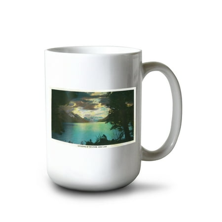 

15 fl oz Ceramic Mug Kenai Lake Alaska with Storm Gathering Dishwasher & Microwave Safe