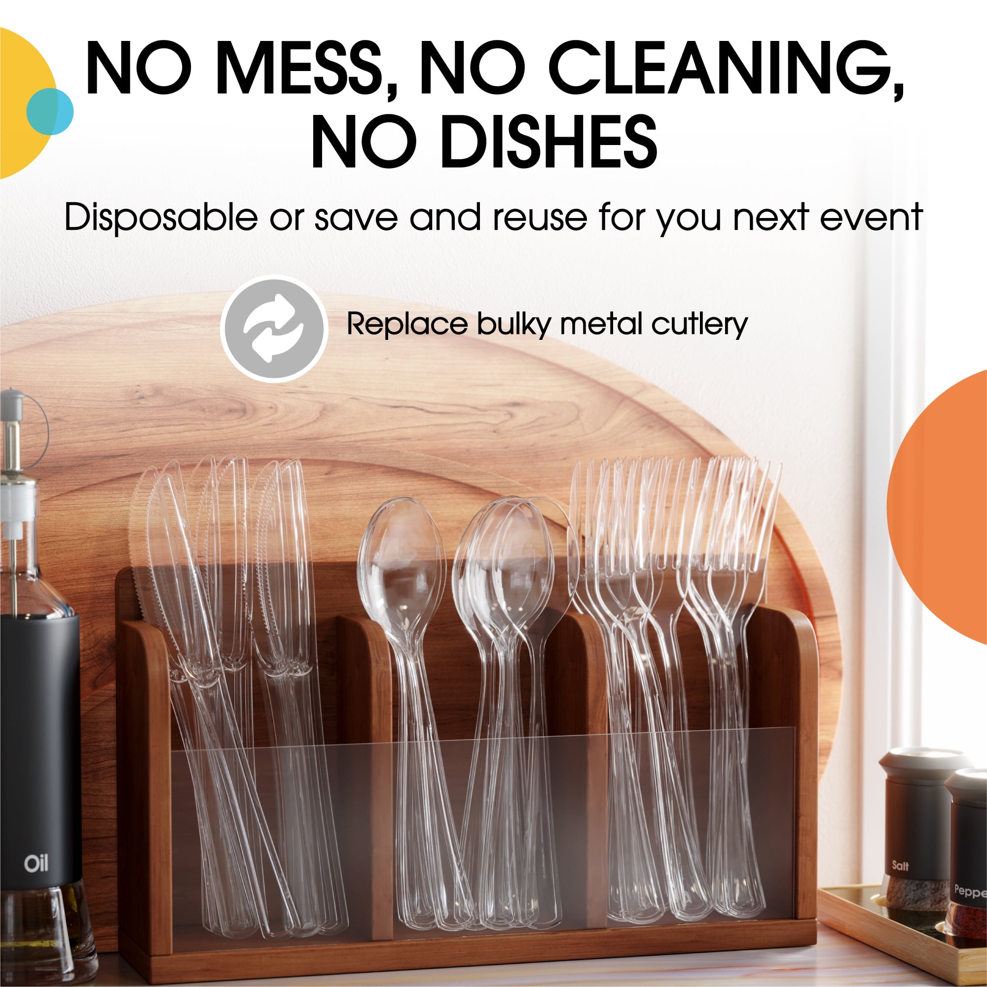 Exquisite Clear Disposable Spoons - Clear Plastic Spoons - 50 Count
