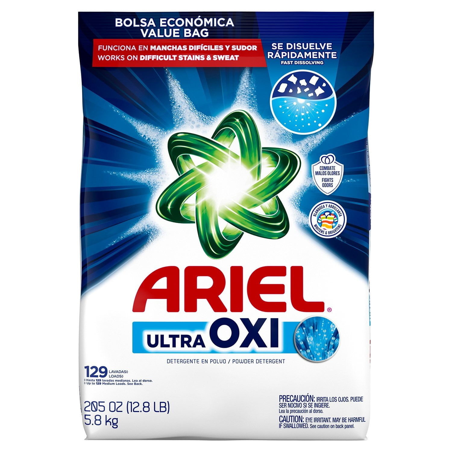 Ariel Ultra Oxi Powder Laundry Detergent, Original, 129 Loads, 205 Ounce
