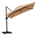 thumbnail image 5 of Crestlive Products Patio Offset Cantilever Umbrella 10 ft Square Canopy Outdoor Parasol with No Base Tan, 5 of 5