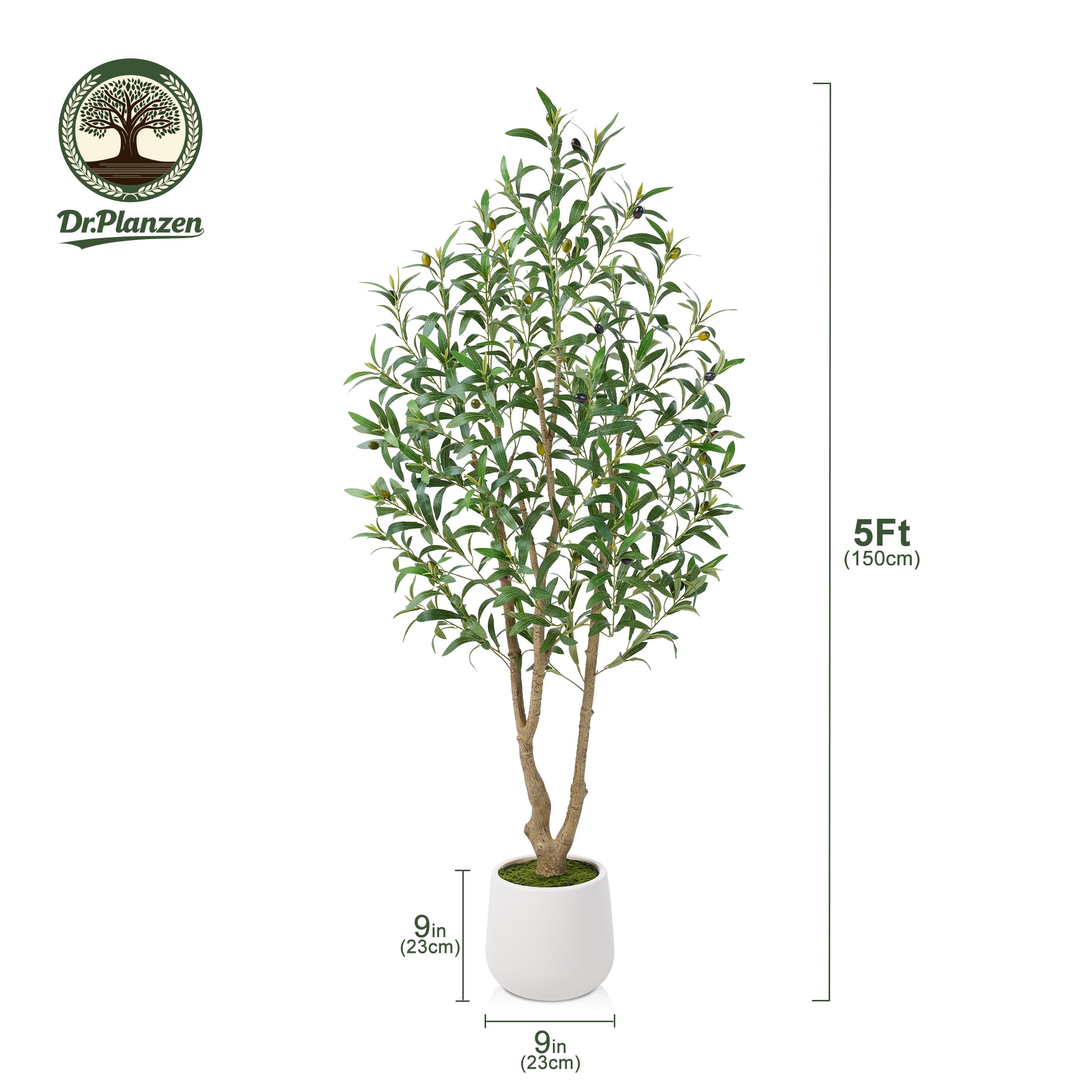 DR.Planzen Artificial Olive Tree 10FT Tall with Handmade Seagrass