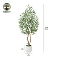 thumbnail image 5 of DR.Planzen 5ft Dense Artificial Olive Tree - Faux Olive Plant for Indoor & Outdoor Decor - Adjustable Branches - UV Resistant Realistic Olive Tree in White Planter, 5 of 11