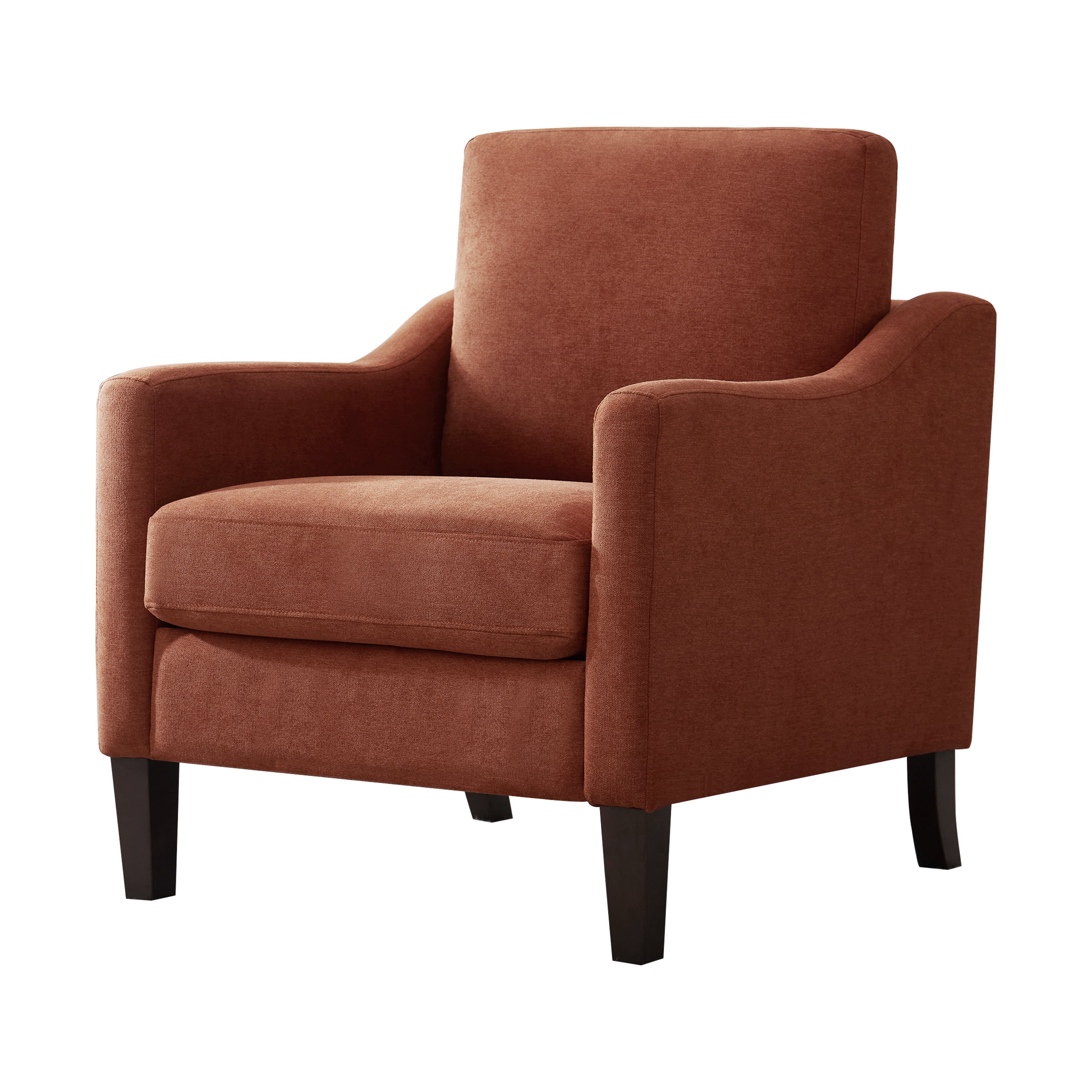 Vknow Furniture Mid Century Modern Upholstered Accent Chairs Set of 2 for Living Room,Orange