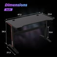 thumbnail image 3 of FDW Writing Office Student PC Desk Extra Large Modern Ergonomic Racing Style Table Workstation Carbon Fiber Cup Holder Headphone Hook, Red, 3 of 7
