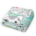 thumbnail image 2 of DouZhe Ultra-Soft Micro Fleece Lightweight Flannel Bed Blanket, Cute Puppy Mascot Print Cozy Warm Throw Blankets, 80"x60", 2 of 7