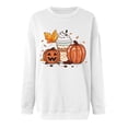 thumbnail image 3 of Inverlee Halloween Sweatshirts Women Cute Pumpkin Ghost Print T-shirt Work Round Neck Sweatshirt Long Sleeve Tunic Pullover Tops Halloween Costumes, 3 of 3