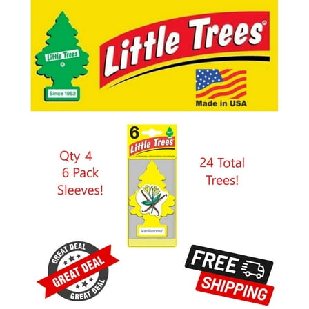 Little Trees U6P-60105 Vanillaroma Hanging Air Freshener for Car/Home 24 Pack!