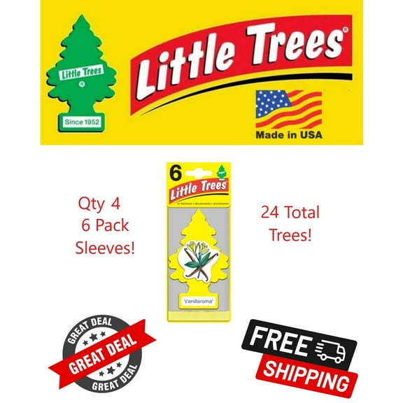 Little Trees U6P-60105 Vanillaroma Hanging Air Freshener for Car/Home 24 Pack!