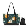 thumbnail image 7 of FORMRS Canvas Laptop Tote Bag for Women with 15.6" Computer Compartments Shoulder Handbag, Floral Oranges, 7 of 7