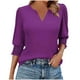 thumbnail image 3 of Tops bohemios para mujer,Blusa informal de manga larga para mujer, puños fruncidos de poliéster, túnica de moda para uso diario, sopatenor, 3 of 8