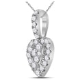 thumbnail image 2 of 14kt White Gold Womens Round Diamond Heart Pendant 1/3 Cttw, 2 of 2