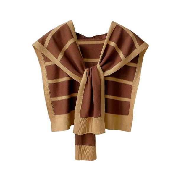 Capa de cuadros gruesos de visón sintético para mujer, talla grande, tejido con mangas, chal, versátil, Qipao, bufanda con borlas, capa para mujer