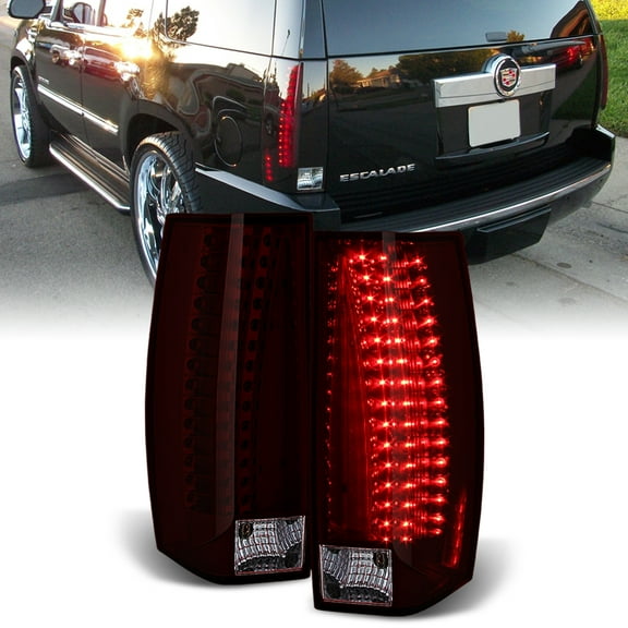 2007-2014 Cadillac Escalade ESV Red Smoke LED Tail Lights Brake Lamps Left Right