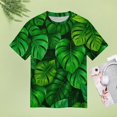 thumbnail image 5 of Palm Print T-Shirt O Neck Oversize T-Shirts Short Sleeve Classic Tees Women Summer Graphic Tops, 5 of 5