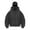 Grey, variant on Womens Casual Jackets Unisex Double Hooded Sweatshirt Cozy Winter Layering Couples Solid Color Ladies Blouses Black,S