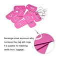 thumbnail image 3 of Uxcell Aluminum Metal Key Tag, Number Tag, ID Tag with Ring Rectangle Blank for Decoration Rose Red 10Pcs, 3 of 5
