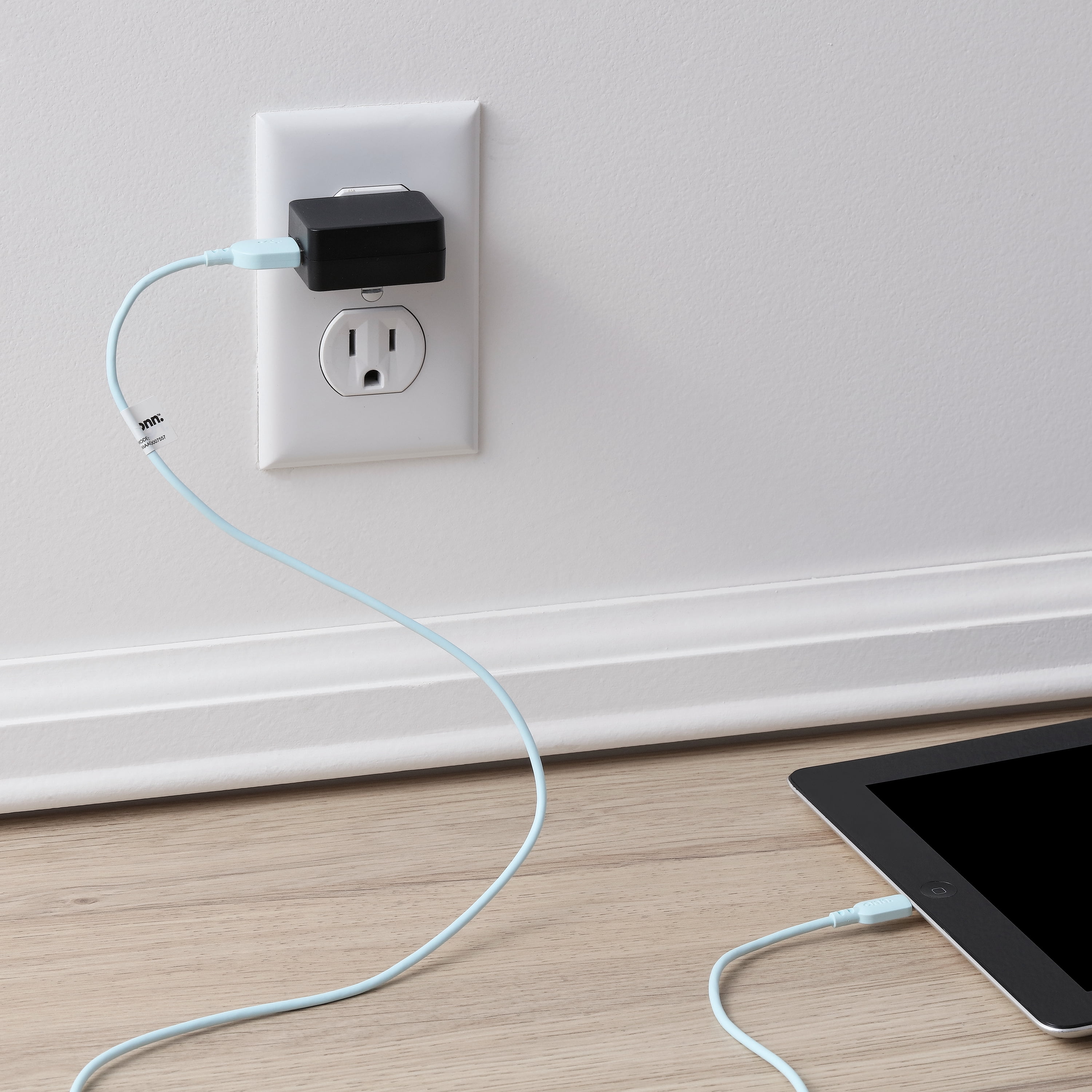 onn. 3' Lightning to USB Cable, Aqua