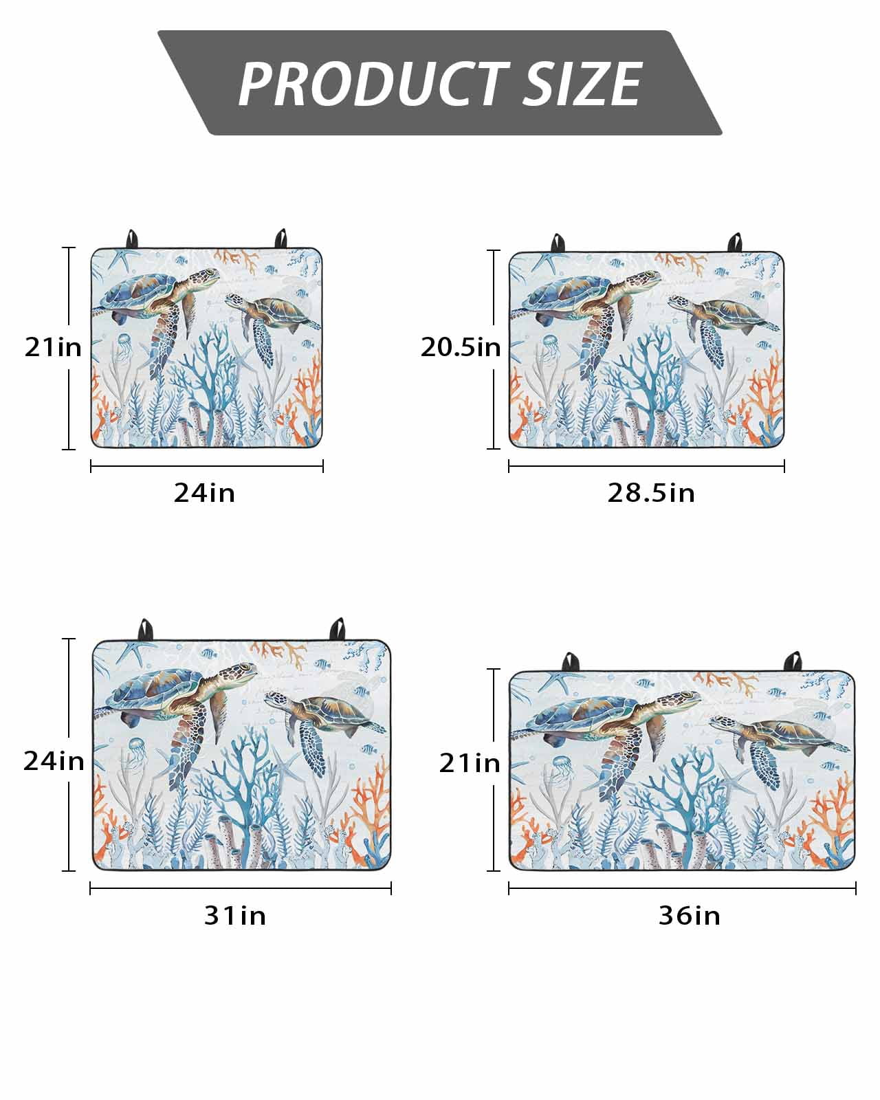 Stove Top Covers for Electric Stove, Ocean Turtle Glass Stovetop Cover Protector, Blue Coastal Coral Starfish Seagrass Induction Cooktop Protector Oven Mat for Kitchen Countertop 31"x24"