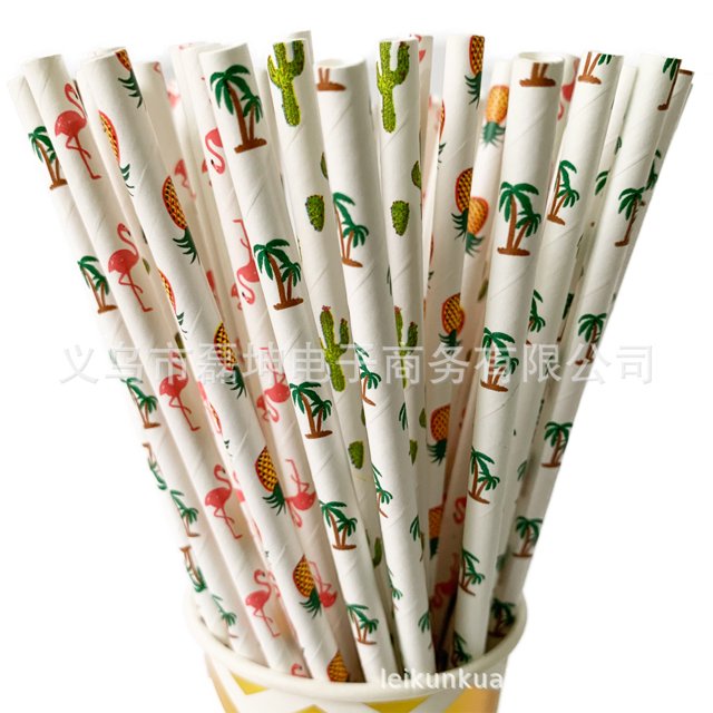Pajita de papel desechable, biodegradable, original, apta para uso alimentario, para niños
