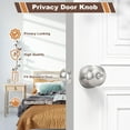 thumbnail image 6 of 6 Pack Brushed Nickel Door Knobs, Privacy Door Lock Silver Keyless Door Handle with Lock for Bathroom Bedroom, Keyless Door Hardware, 6 of 16