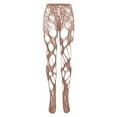 thumbnail image 4 of Sunbona Sheer Tights With Lace Cutouts And Strappy Design Alluring Fishnet Pattern Hosiery, 4 of 4