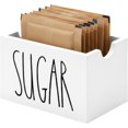 thumbnail image 2 of Sugar Packet Holder For Coffee Bar - Wood Sugar Packets Caddy Farmhouse Cube Small Container Tea Bag Organizer for Table Office Hotel Restaurant White Dispenser Sweetener Storage Canister Individual, 2 of 6