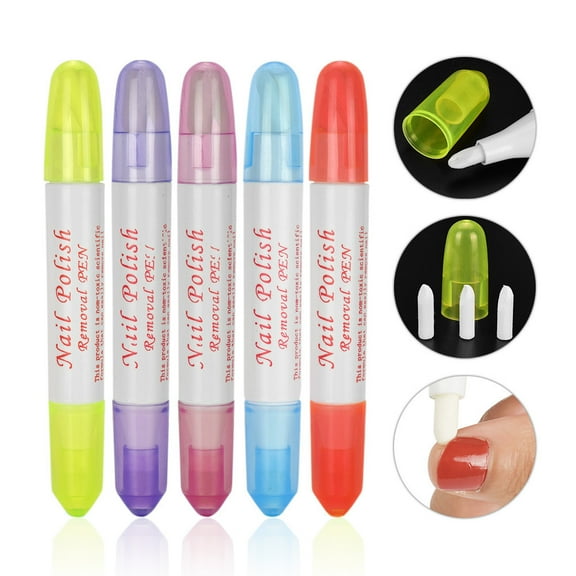Nail Pen DIY Remover Corrector Polish Heads 5Pcs Set for -ups and Precision Application