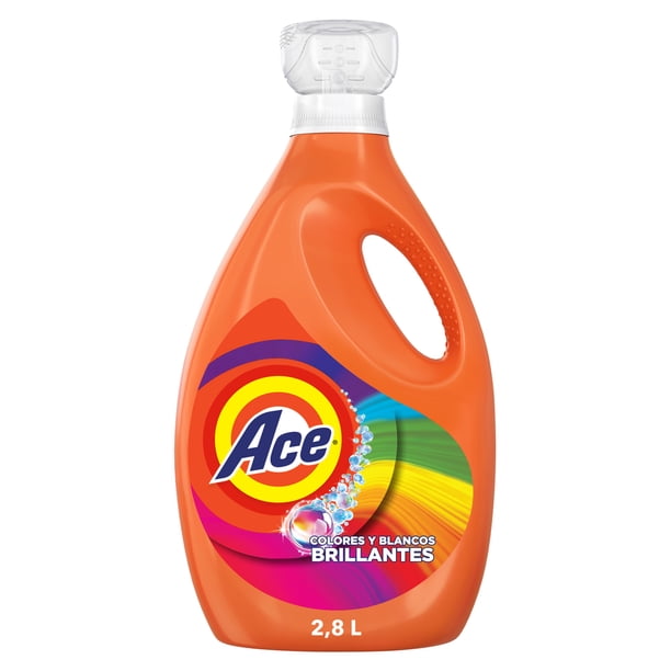 Detergente Líquido Ace Colores y Blancos Brillantes, Limpieza para Colores y Blancos 2.8 l