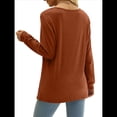 thumbnail image 4 of Blusa Elegante Informal con Cuello en Forma de Corazón y Larga para Mujer, Color Liso, Estilo Túnica, Tipo Suéter. Naranja Rojo M, 4 of 5