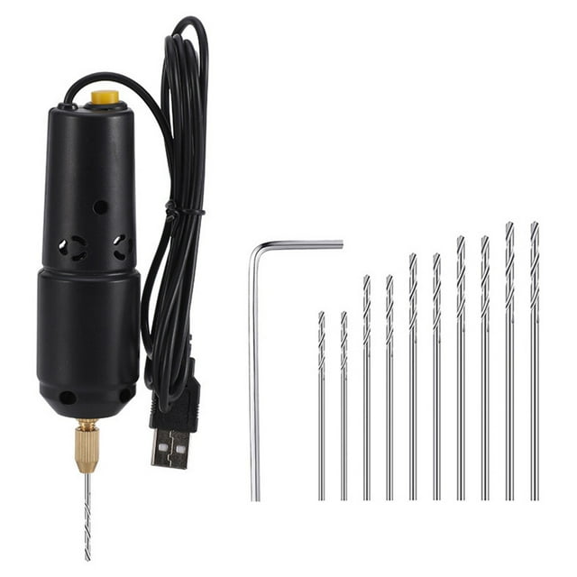 Eigraketly Drill Jewelry Making Handheld USB Engraver Wood DIY Wrench Hand with Bits Drilling Engraving Tools Portable Pen Type2 NO2