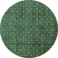 thumbnail image 1 of Ahgly Company Indoor Round Abstract Turquoise Blue Modern Area Rugs, 7' Round, 1 of 4